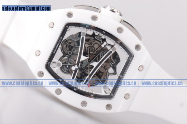 Richard Mille RM 038 Watch Steel Skeleton Best Replica White Rubber